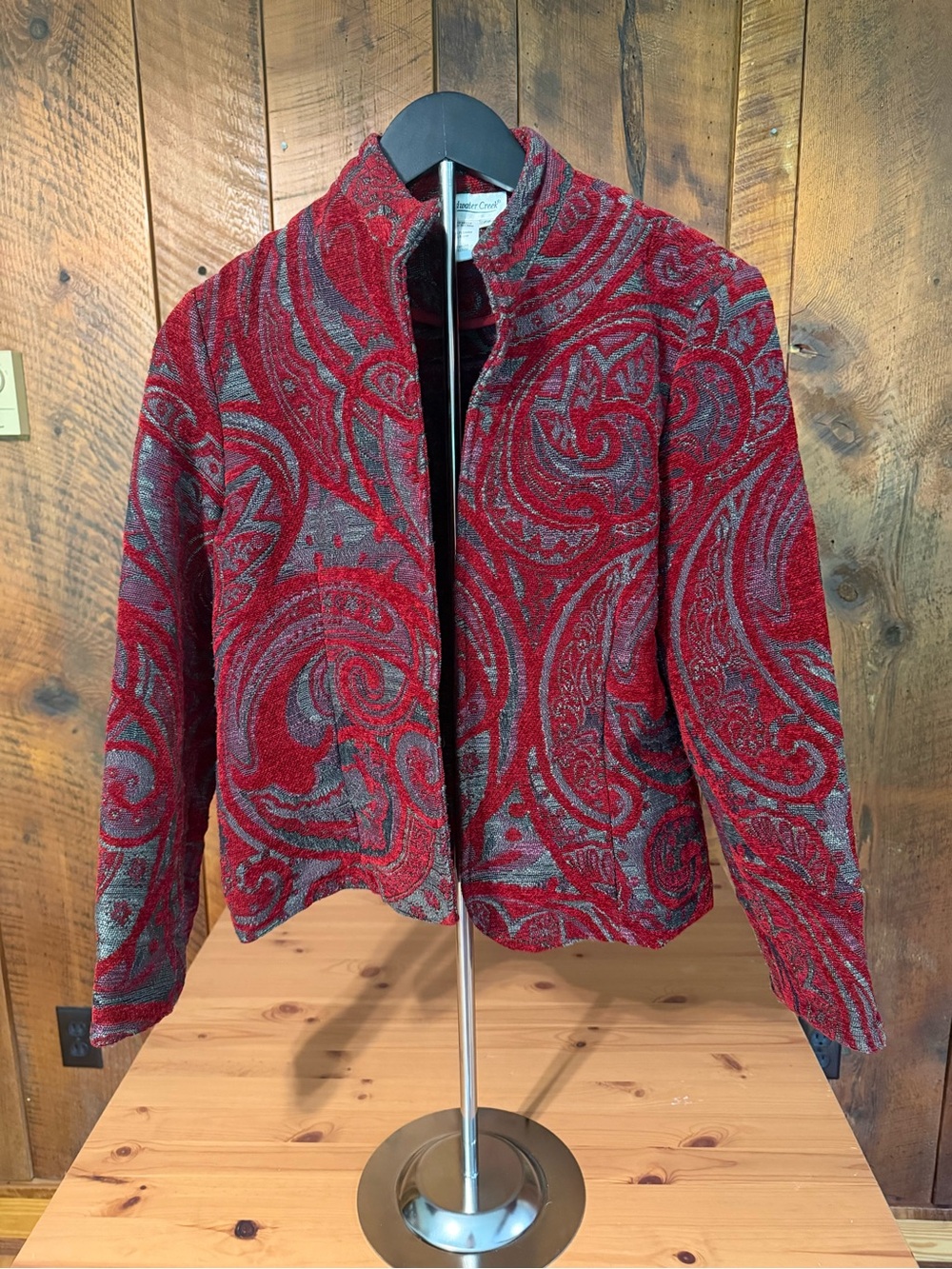Vintage Paisley Brocade Tapestry Blazer Red Goth Whimsigoth Coldwater Creek SP